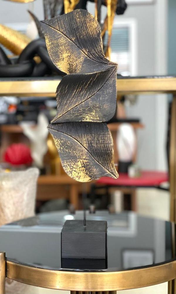 Dekoratif Kaideli Yaprak  Biblo Modern Özel Tasarım Obje - Image 1