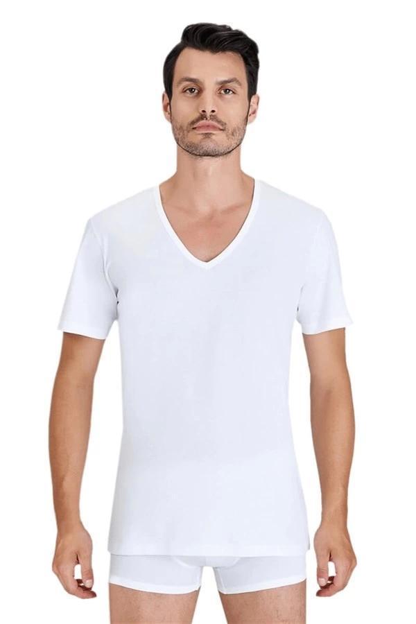 Kom Enrico (2 Li) V Yaka T-Shirt - Image 1