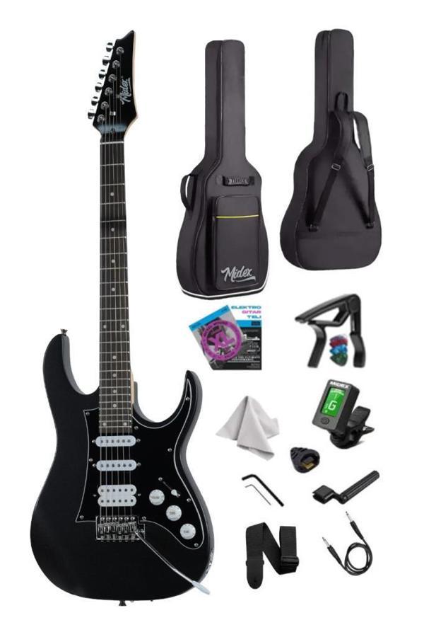 Midex RPH-320BK Siyah Renk Super Strat Kasa HSS Elektro Gitar Seti - Image 1