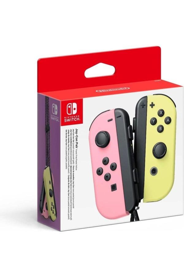 Nintendo Switch JoyCon Pastel Pink Yellow Pembe Sarı Pastel - Image 1