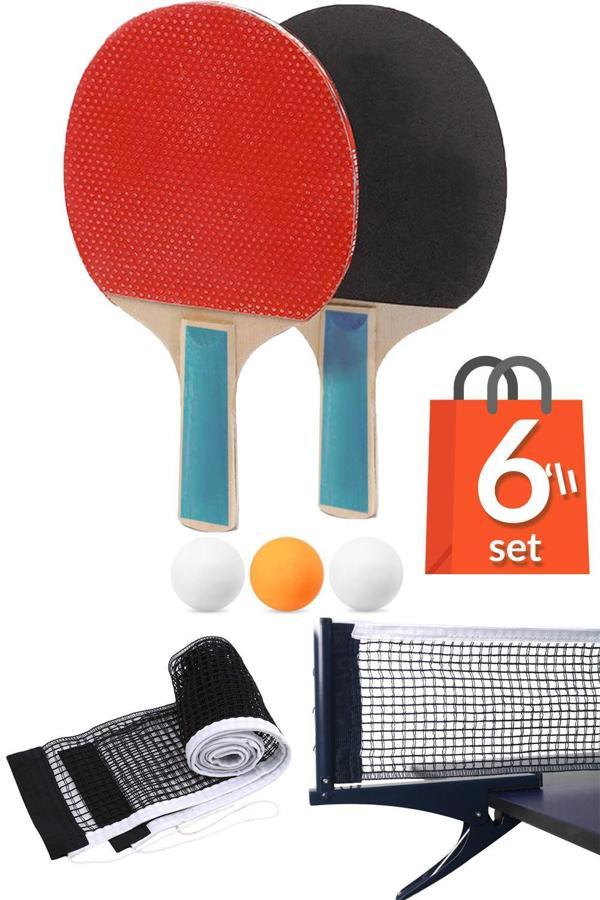 Masa Tenisi Filesi Raket Top Seti 6lı Kelepçe Mekanizmalı Pinpon Masası Ağı  - Image 1