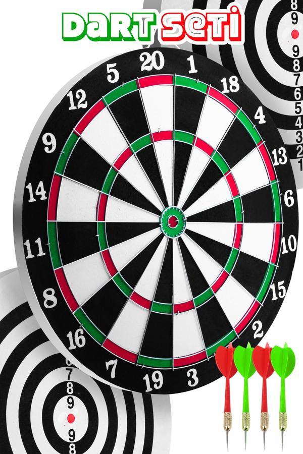 12 İnç Çift Taraflı Dart Tahtası Seti 4 Çelik Oklu Dart Hedef Tahtası Oyunu Takımı Dart Seti 518 - Image 1