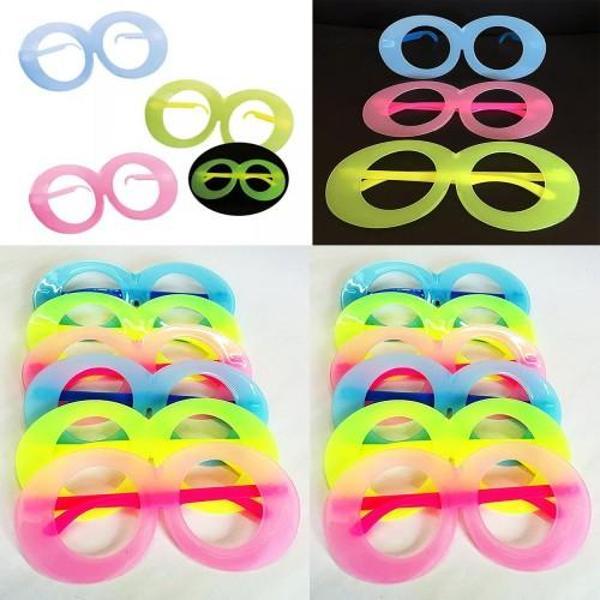 Fosforlu Oval Model Glow Parti Gözlüğü 12 Adet - Image 1