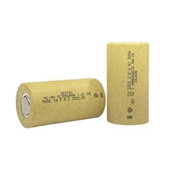 1.2V Ni-Mh SC 3000 mAh. Kağıtlı Şarjlı Pil 10C Başsız/Flat Head - Image 1