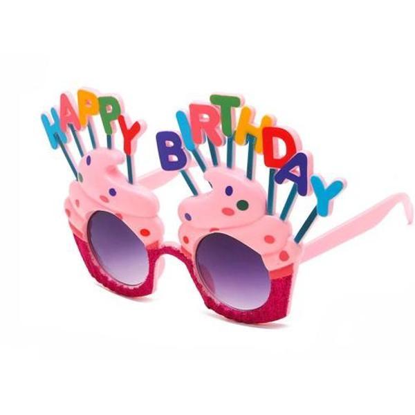 Happy Birthday Yazılı Pembe Fuşya Parti Gözlüğü - Image 1