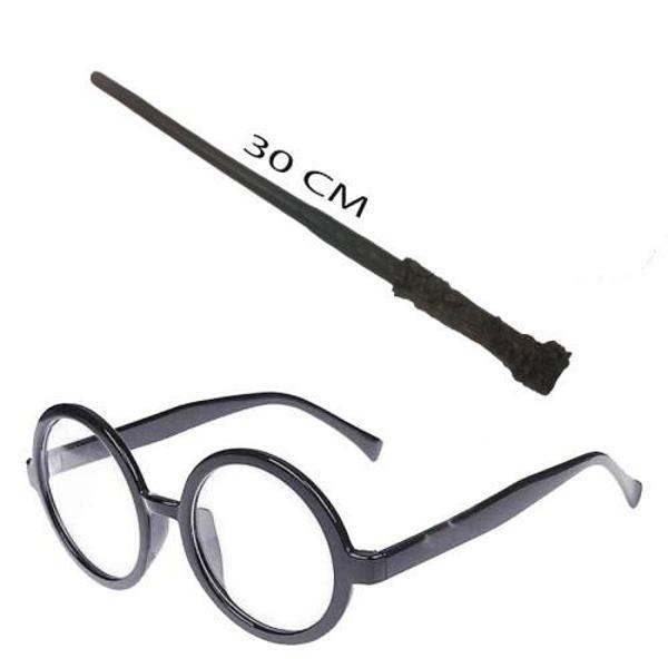 Harry Potter Asası ve Siyah Çerçeveli Gözlük Seti - Image 1