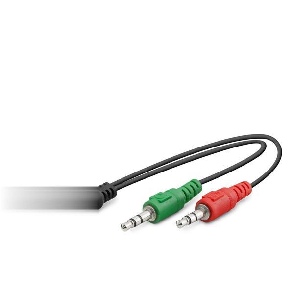 2 x 3.5 Mm To 3.5 Mm F Kablo 2Lıne Mikrofon + Kulaklık 20Cm Siyah HDX1053 - Image 1