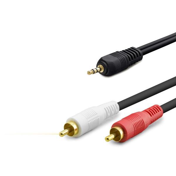 3.5 Mm To 2Rca Kablo 2Lıne Gold 1.5M Siyah HDX1058 - Image 1