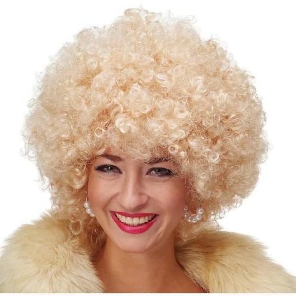 Altın Renk Kıvırcık Afro Parti Peruğu - Image 1