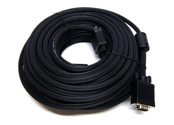Beek VGA Monitör Kablosu, DSUB 15 erkek &lt;-&gt; DSUB 15 erkek, 20 metre, 3Coax/7C, AWG28, 2x ferrite filtreli, siyah renk&lt;br&gt;
Beek VGA 20 mt cable M/M with Filter - Image 1