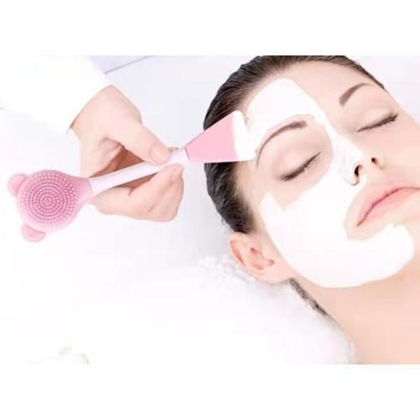 Silikon Yüz Temizleme Fırçası ve Maske Uygulama Spatulası - Image 1