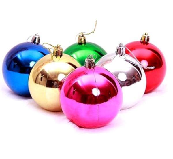 Party Marty Yılbaşı Süsü Top Süs 6Cm 6Lı Karışık Renkli - Image 1