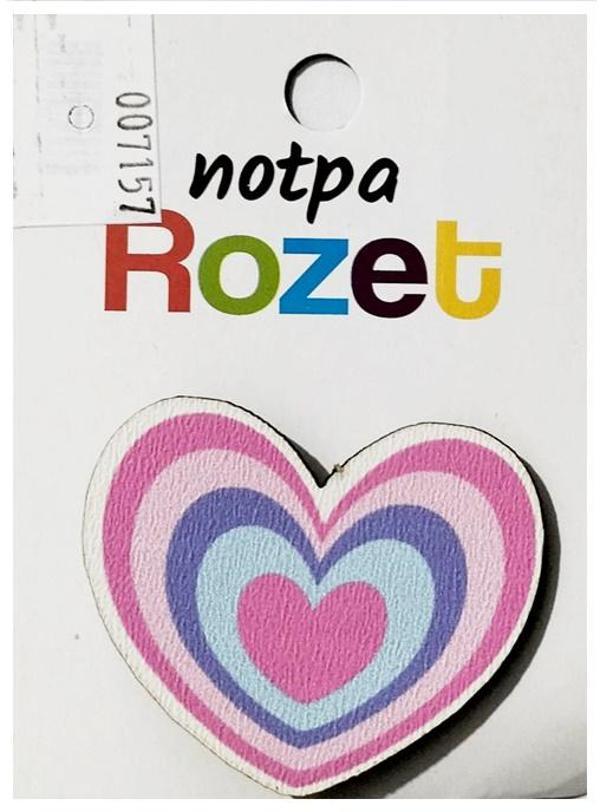 Notpa Rozet Ahşap Kalp Renkli - 3 adet - Image 1