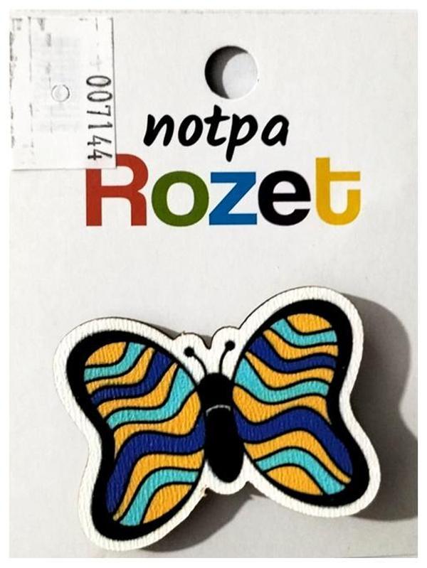 Notpa Rozet Ahşap Kelebek Mavi - 3 adet - Image 1