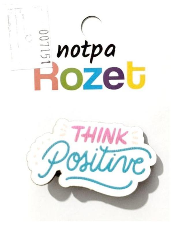 Notpa Rozet Ahşap Think Positive - 3 adet - Image 1