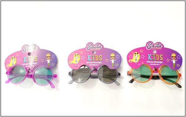 Sasta Kids Güneş Gözlüğü Pembe Yuvarlak Sağlıklı Kaliteli - Image 1