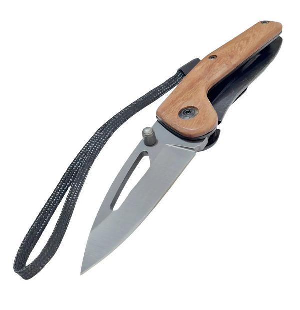 Taktik Çakı Küçük Paslanmaz Çelik Ahşap Sap 15 Cm - Image 1