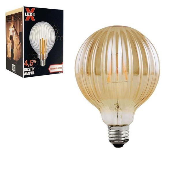 Ledx G-95 Kırılmaz Gövde 4,5 Watt Çizgili Rustik Ampul - Image 1
