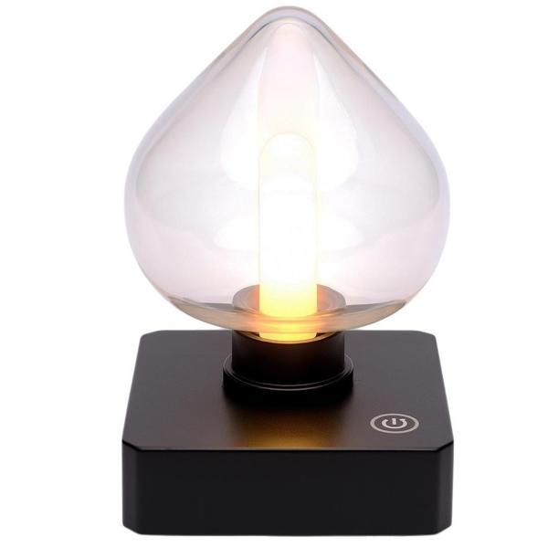 Ledx YQX-ANL95-B03 Amber Renkli Alev Efektli Dokunmatik Masa Lambası 800mAh Şarjlı (Şeffaf Kalpli) - Image 1