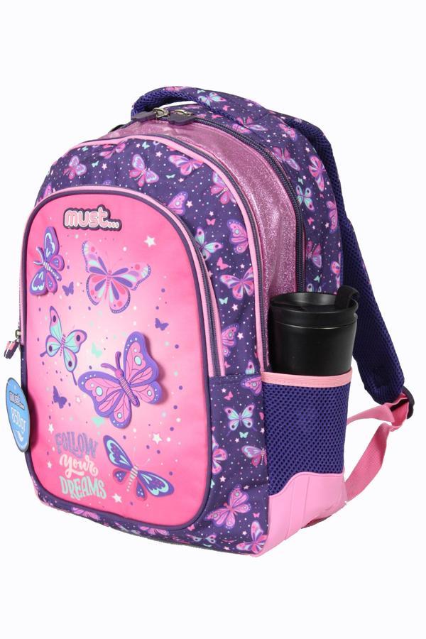 MUST 584978 Follow Your Dreams Çift Cepli İlkokul Sırt Çantası-Pembe - Image 1