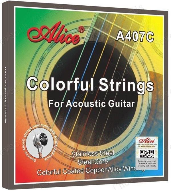 Alice A-407C Renkli Akustik Gitar Teli - Image 1