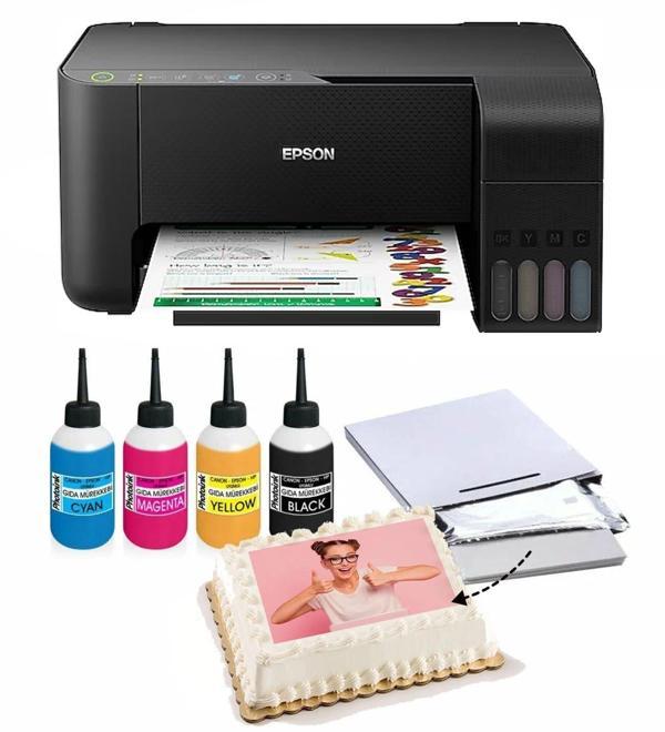RESİMLİ PASTA YAZICISI -Epson L3250  Gıda Mürekkepli BİTMEYEN KARTUŞ SİSTEMİ - Image 1