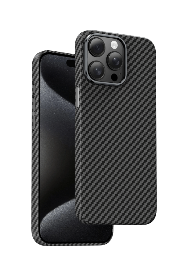 Fuchsia iPhone 15 Pro Max Manyetik Şarj Uyumlu Kevlar Kılıf - Image 1