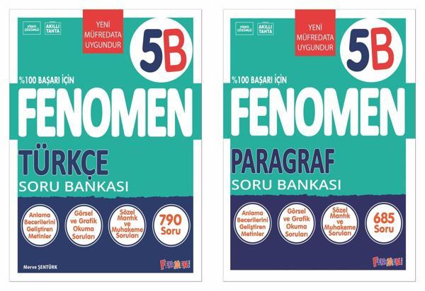 Fenomen Okul 2025 5. Sınıf Türkçe + Paragraf B Serisi Soru Seti 2 Kitap Güncel Müfredat - Fenomen Yayıncılık - Image 1