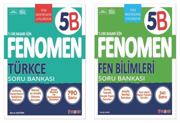 Fenomen Okul 2025 5. Sınıf Türkçe + Fen Bilimleri B Serisi Soru Seti 2 Kitap Güncel Müfredat - Fenomen Yayıncılık - Image 1