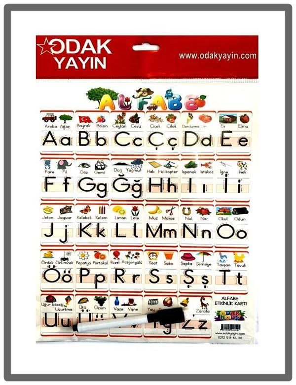 Odak Yayın Alfabe Kartı Kalemli A4 - Image 1