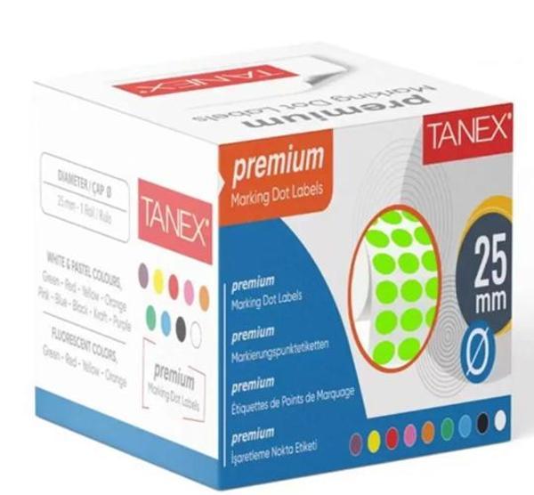 Tanex Nokta Etiket 25Mm 2500Li Yeşil - 2 paket - Image 1