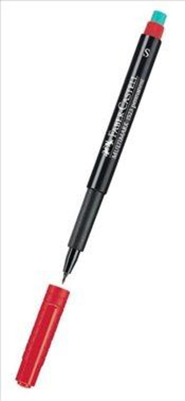 Faber Castell 1523 Permanent Kalem - Asetat Kalemi S Kırmızı - 3 adet - Image 1