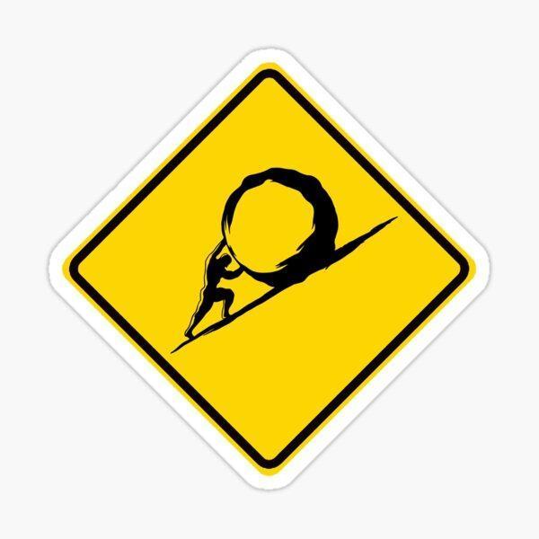Sisyphus Crossing Sticker Etiket Yapıştırma 19CM - Image 1
