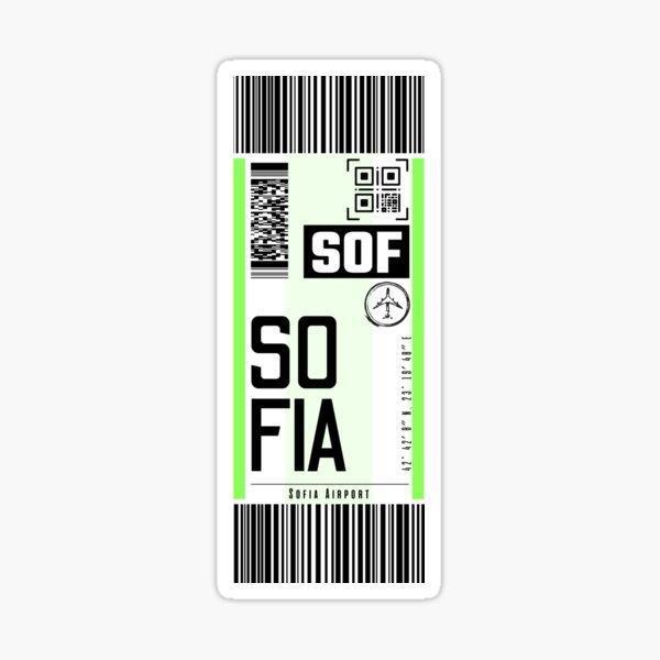 SOFIA Bulgaristan Ucak Sticker Biniş Kartı Sticker Etiket 17CM - Image 1
