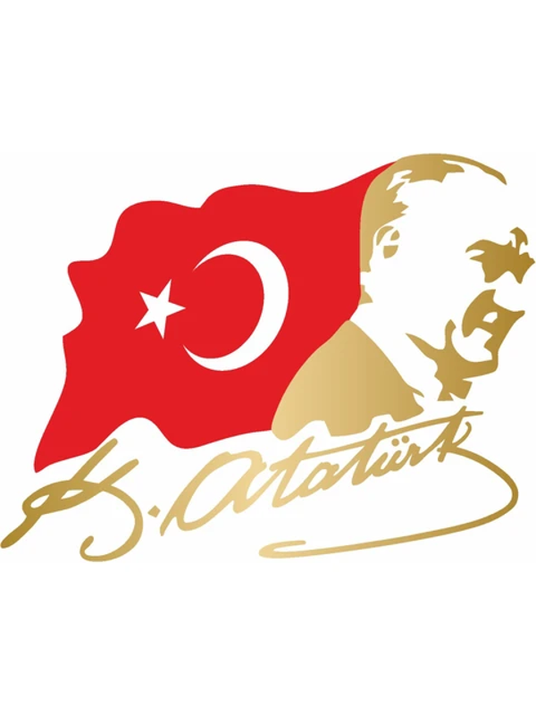 Atatürk - Gazi Mustafa Kemal ve Türk Bayrağı Araba Oto Motosiklet Sticker 21CM - Image 1
