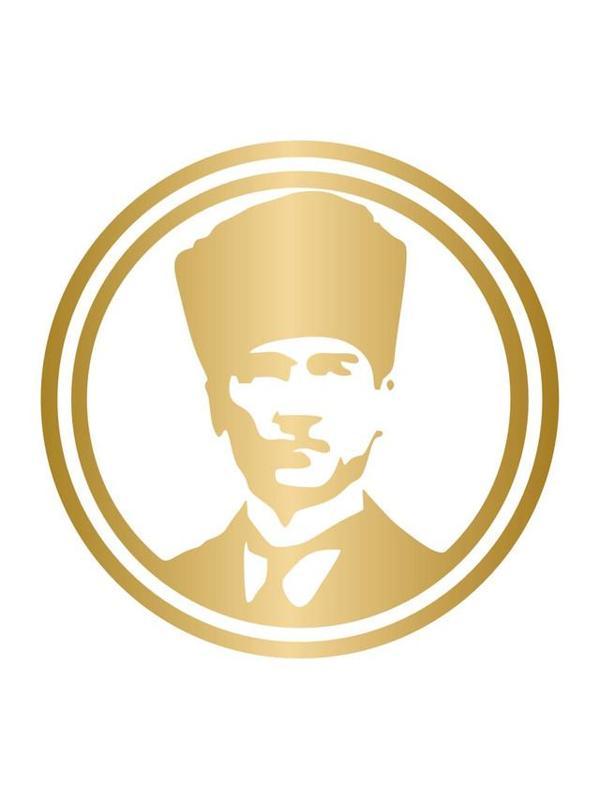Atatürk Mustafa Kemal Siüet Araba Oto Gold Renk 18CM - Image 1