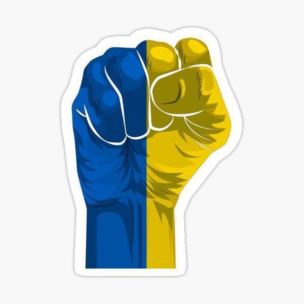 Ukrayna Ukraine Bayrak Deseni yumruk Araba Sticker Etiket 19CM - Image 1