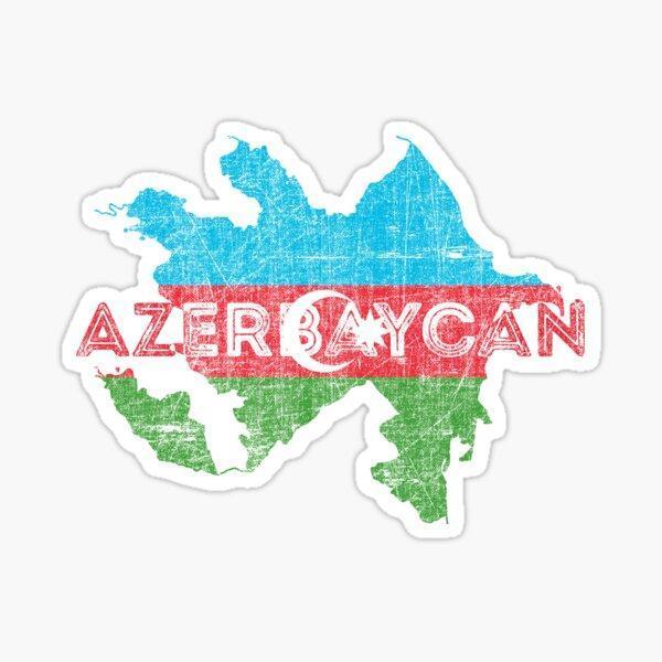 Azerbaycan Harita Şekli ve Bayrak Çıkartması Araba Oto Sticker 18CM - Image 1