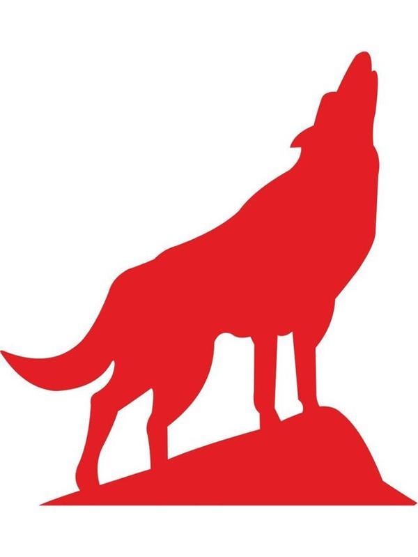 Uluyan Kurt 22CM Kırmızı Renk Araba Sticker - Image 1