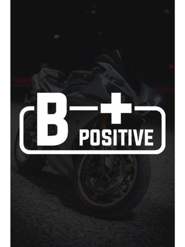 B+ Pozitif Kan Grubu Sticker BEyaz Renk 14CM - Image 1
