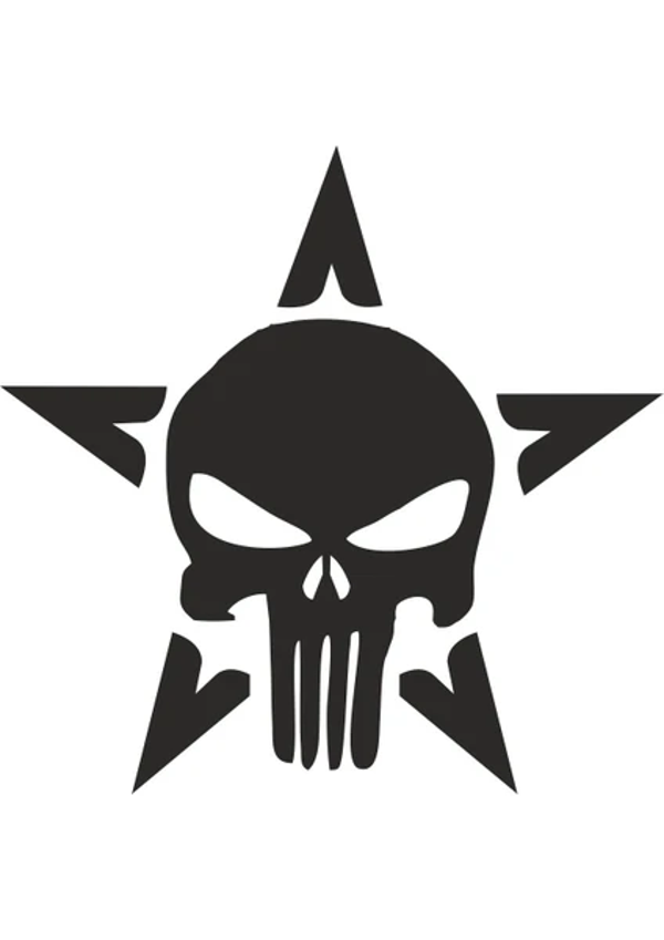 Yıldız Punisher Kurukafa Kuru Kafa Araba Sticker 23cm - Image 1