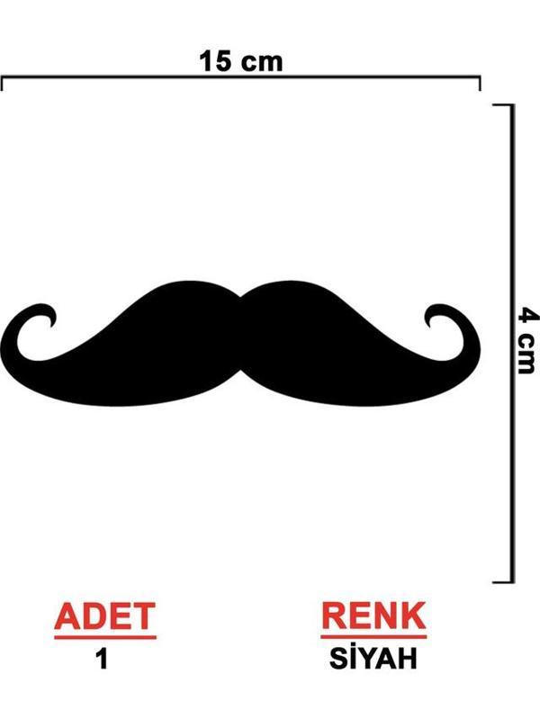 Bıyık Araba Oto Sticker 15 CM 2 Adet Siyah Renk - Image 1