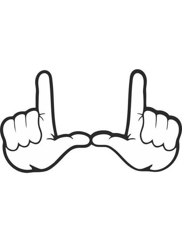 El İşareti İşaret Sticker Siyah Renk 23CM - Image 1