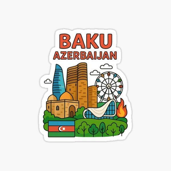I Love Baku Azerbaycan Araba Oto Sticker Etiket 19CM - Image 1