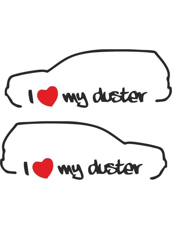 I Love My Duster Sticker Araba oto Sticker 18CM 1 çift - Image 1