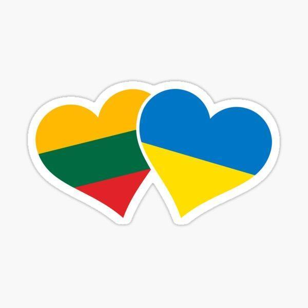Litvanya Ukrayna Bayrak Sticker Etiket Yapıştırma 19CM - Image 1