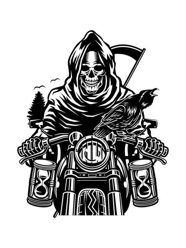 Motorcu Kurukafa Kuru Kafa Kurukafa Azrail Sticker 20cm - Image 1