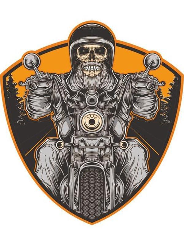 Motorcu motorsiklet Kurukafa Sticker 18cm - Image 1
