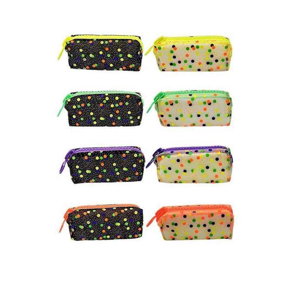 Unicus Big Zip Neon Puantiyeli Şeffaf Kalem Kutu UNCS-950 - Image 1