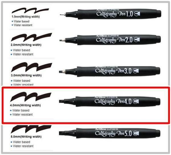 Artline Calligraphy Çizim Kalemi 4,0 Mavi Kesik Uç - 2 adet - Image 1
